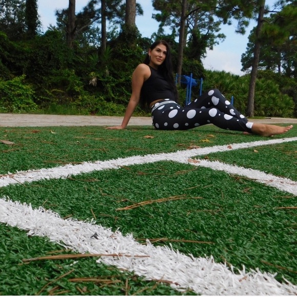 High Waisted Workout Pants, Polk A Dots, Women’s Size M - Picture 4 of 5